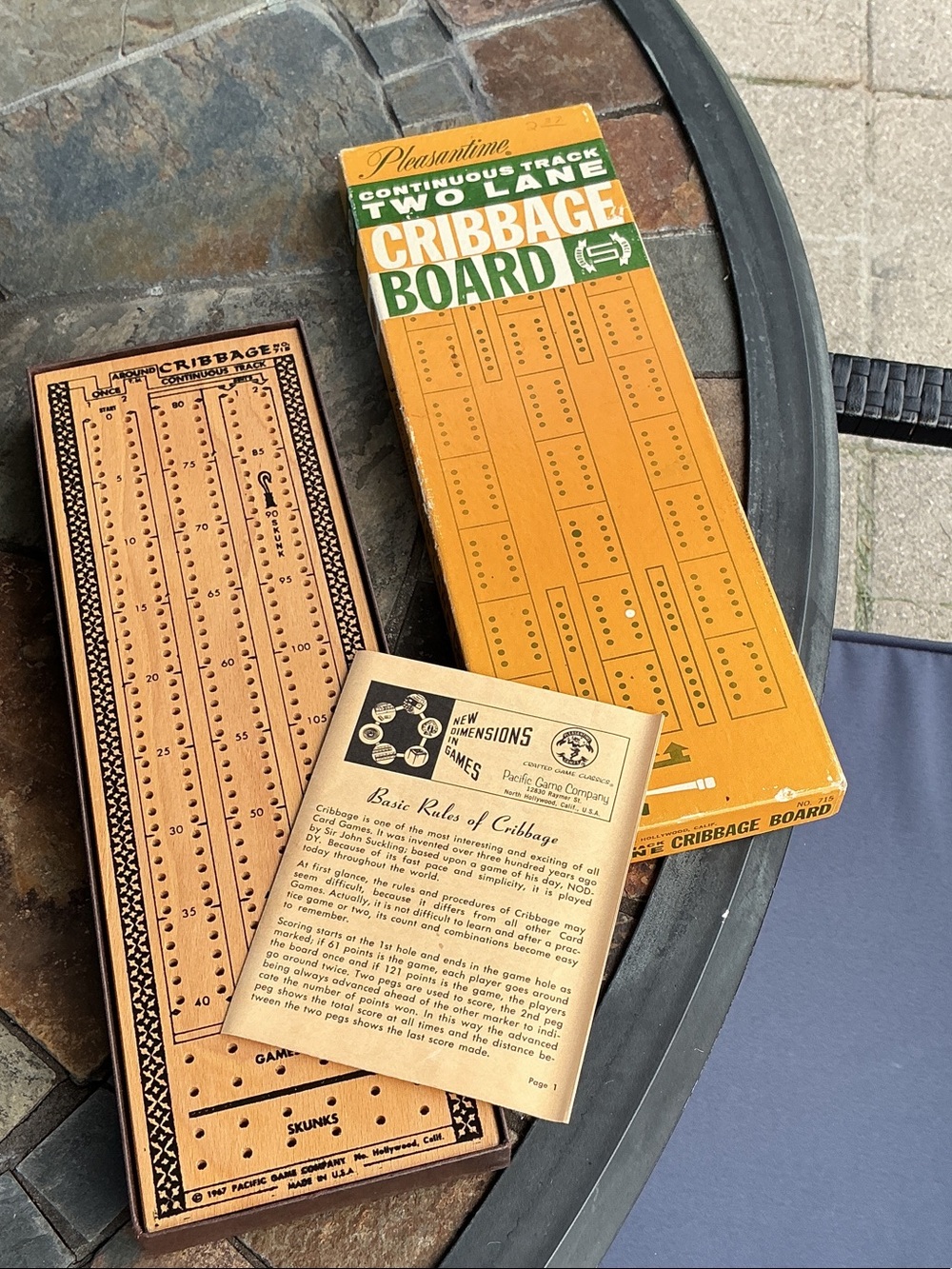 Pleasantime Vintage Two-Lane Cribbage Board Game